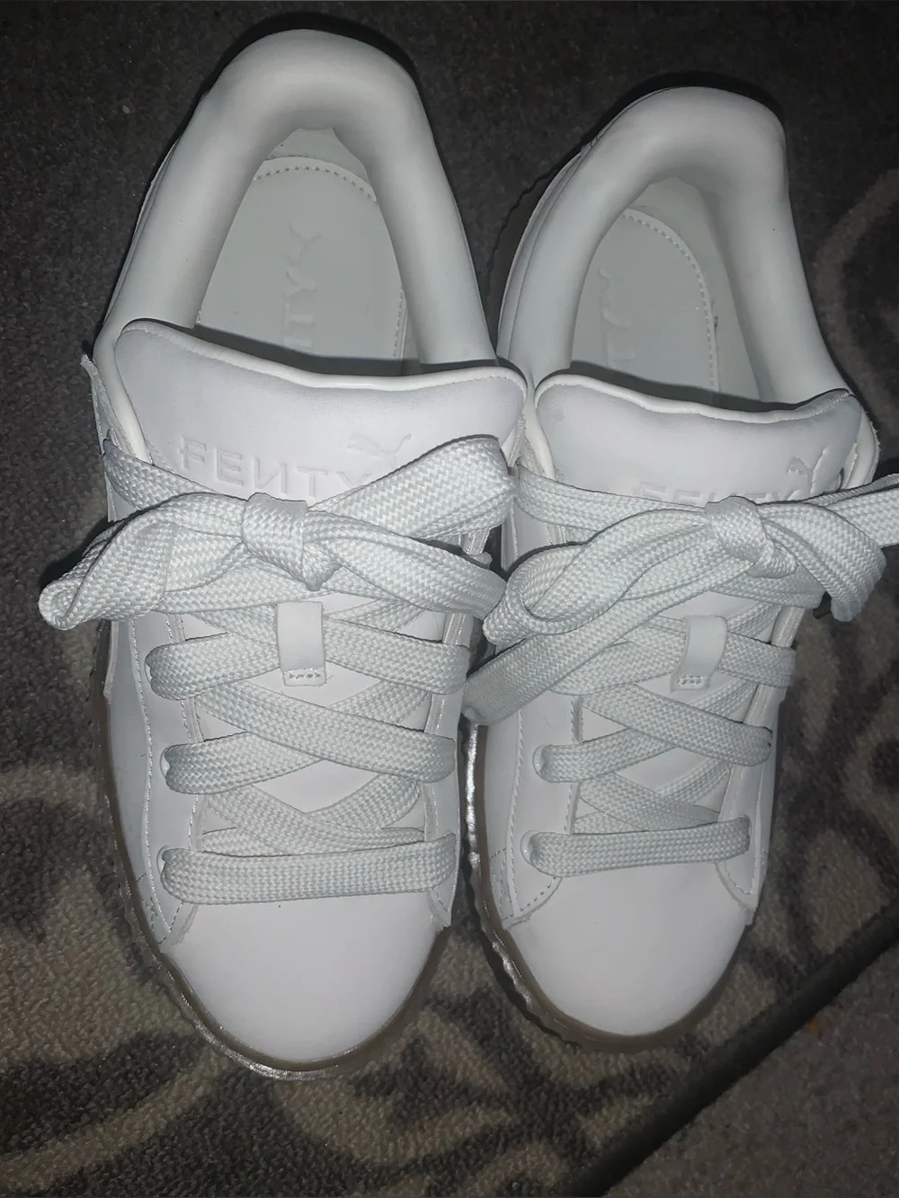 PUMA Fentys by Rhianna White leather Platform Sneakers with Gum Sole